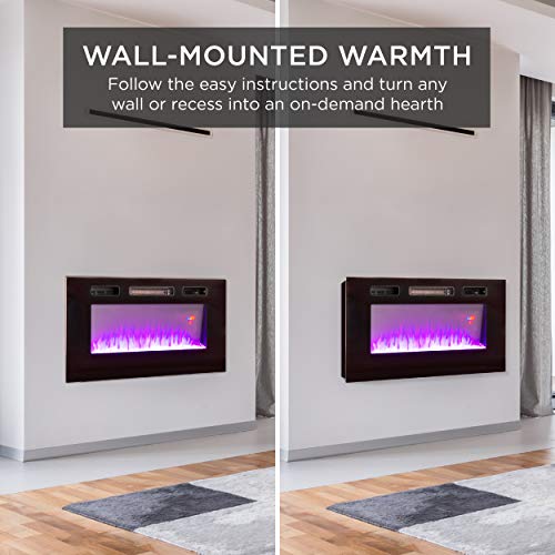 image for Best Choice Products 1500W 50in Electric Fireplace Heater Recessed and