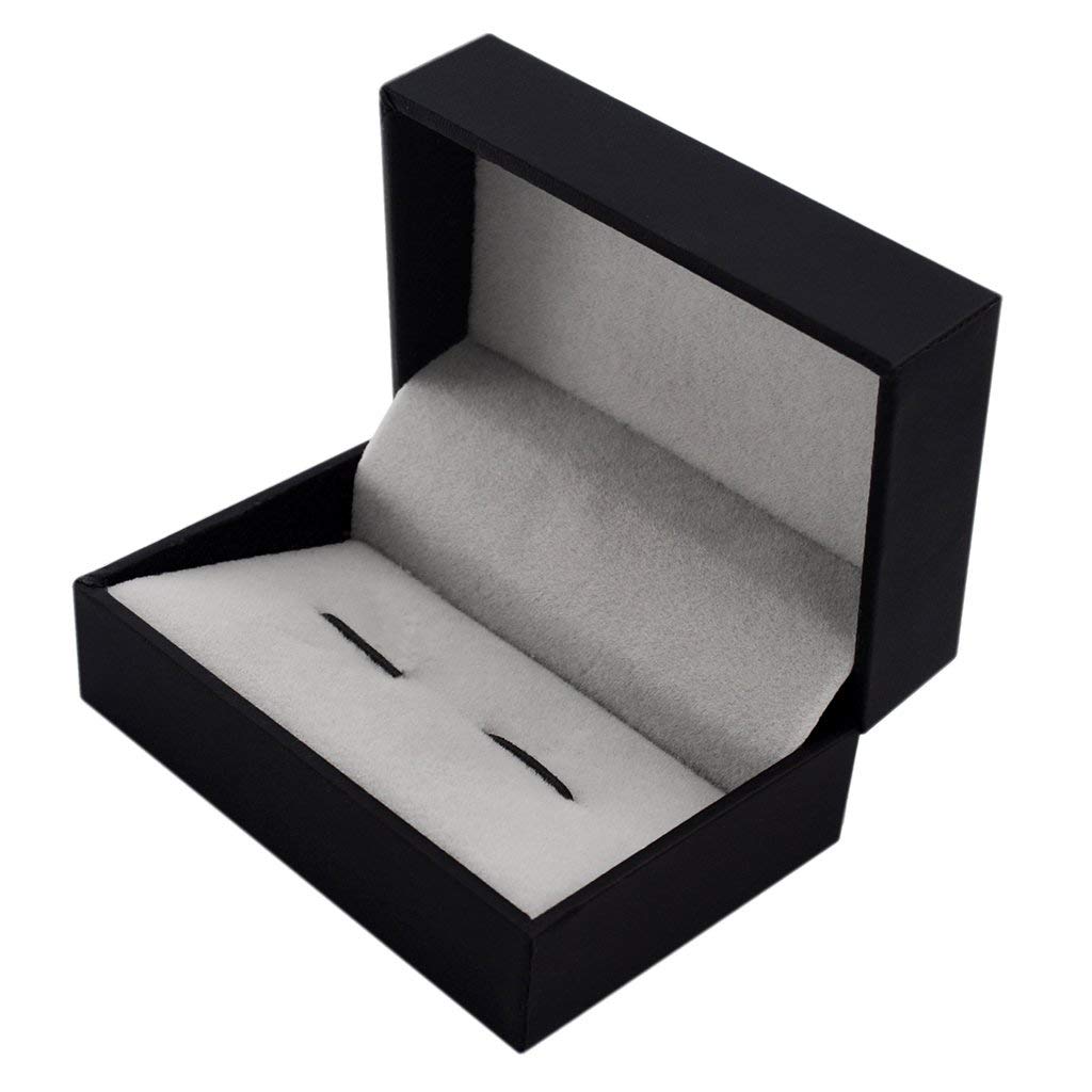 Élégant 5 pièces Hommes Boutons de Manchette Noirs Pince boîte de Rangement Bijoux Organisateur vitrine