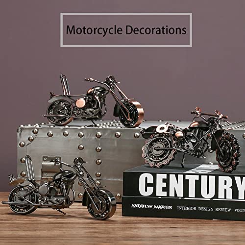 Metal Motorcycle Model,Vintage Motorcycle Decor Sculpture,Harley Iron Motorcycle Sculpture Desk Decor Art Gift Vintage Home Office Decor Gift For Men. (Silver Gray) #TOP4
