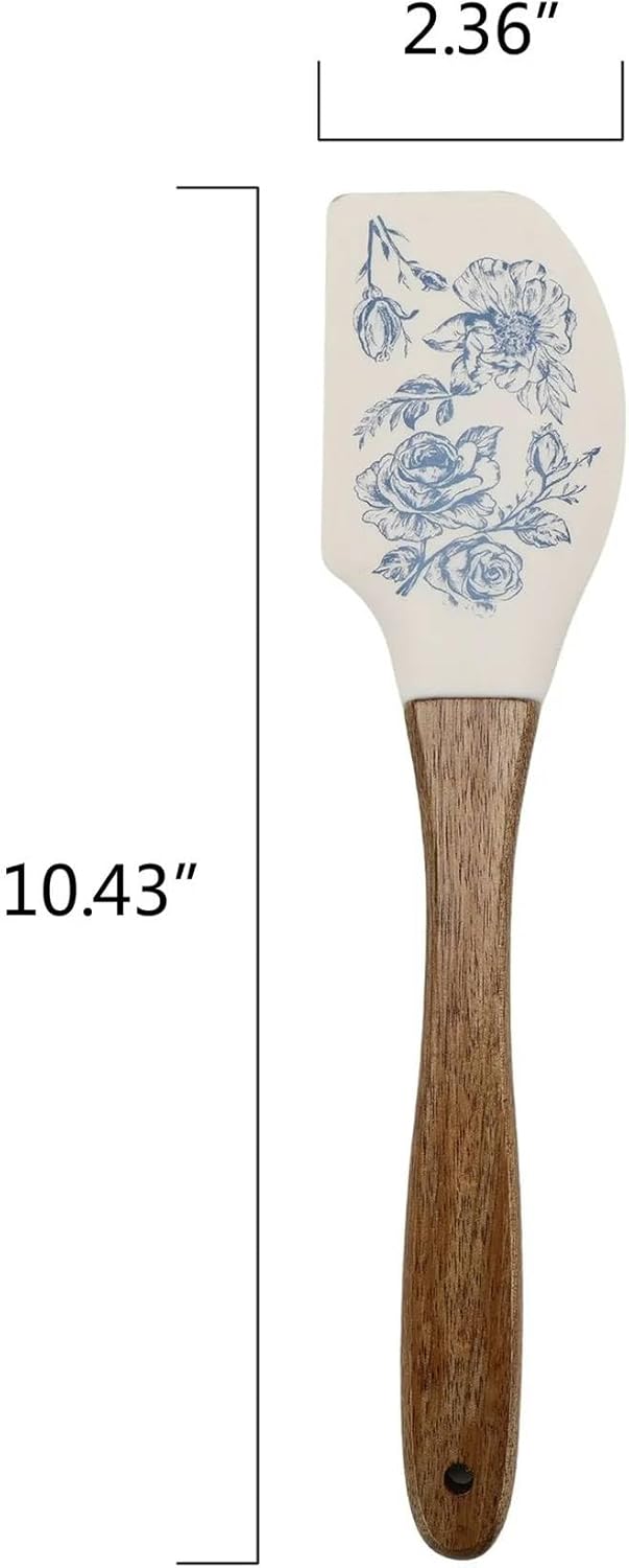 14 Piece Bamboo Melamine Mixing Bowl Set with Whisk and Spatula, Blue, Lightweight and Dishwasher Safe