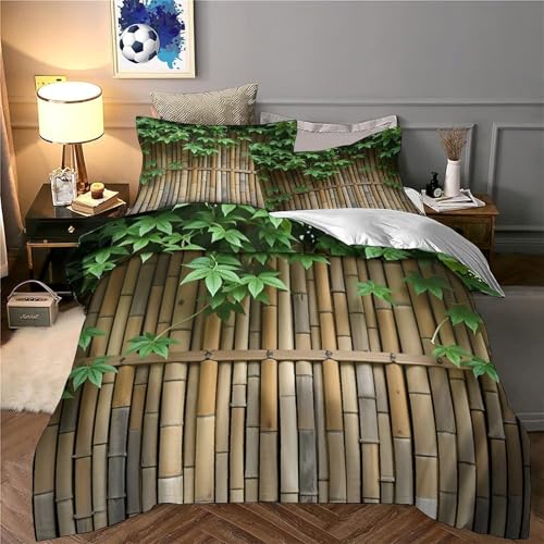Housse de couette 140x200cm imprimée nature et parure de lit microfibre ultra douce 3D