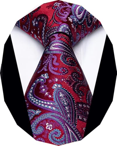 Image of YourTies Paisley Men's Necktie Woven Silk Floral Ties for Men Designer Formal Business Party Wedding