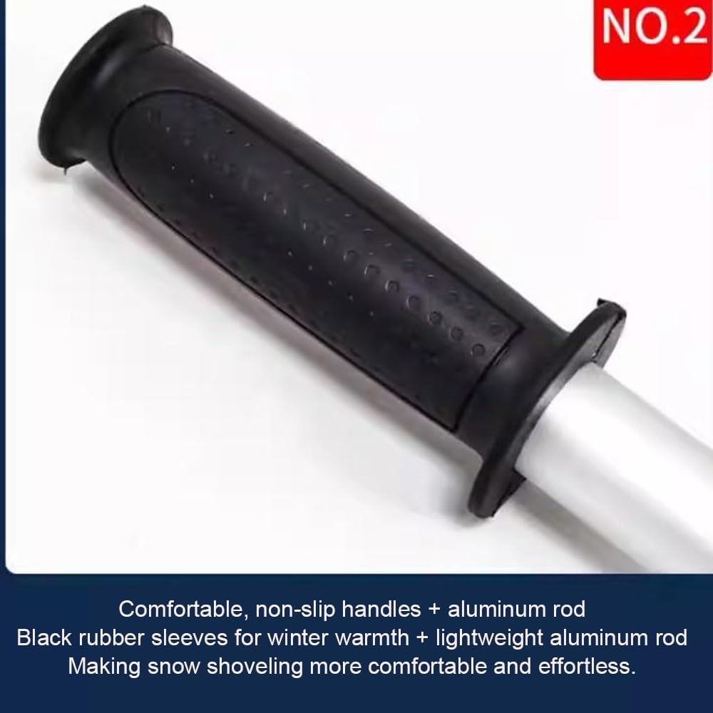 Roof Snow Remover Rake w/ Snow Slide Cloth, Heavy Duty Aluminum Roof Rake Head Snow Rake for Roof with Wheels, Lightweight Aluminum Pole & Non-Slip Handle, Winter Roof Snow Removal