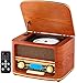 Produktbild Nostalgie Kompaktanlage | Bluetooth | LCD Display | Retro Radio Holz mit CD Player | USB | Musikanlage Retro Style | Stereoanlage | Fernbedienung | Küchenradio | Vintage Optik |
