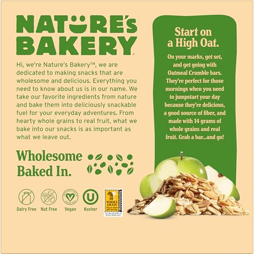 Image of Nature's Bakery Oatmeal Crumble Apple Bars, 1.41 Oz, 6 Ct