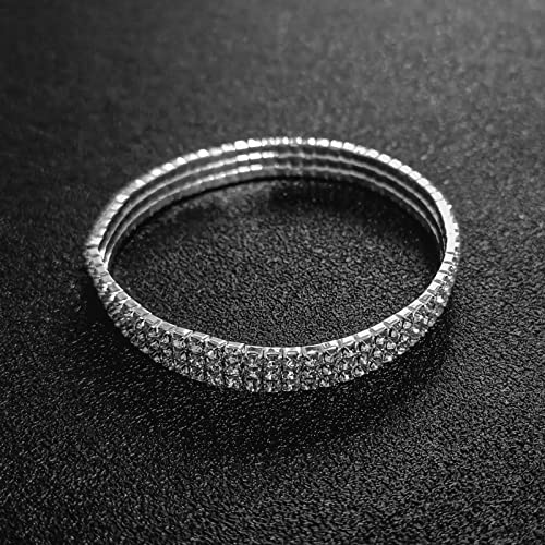 Image of Fesciory Heart Rhinestone Ankle Bracelets for Women, Adjustable Silver Plated Shiny Tennis Anklets, Twinkle Cubic Zircon Imitation Diamond Anklet Foot Chain Jewelry Gifts