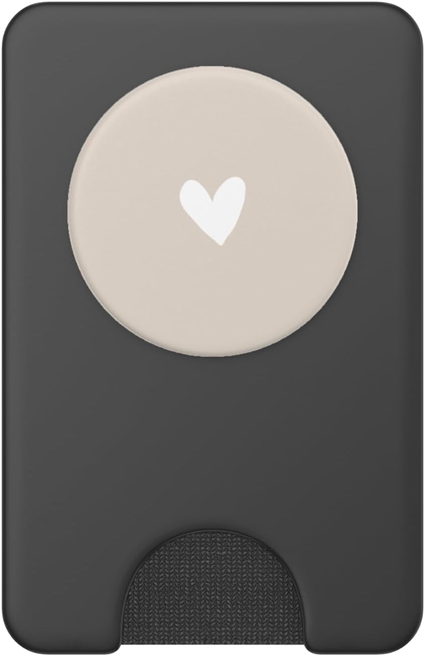 Sand/Beige/Tan Heart Minimalist Love PopSockets PopWallet for MagSafe