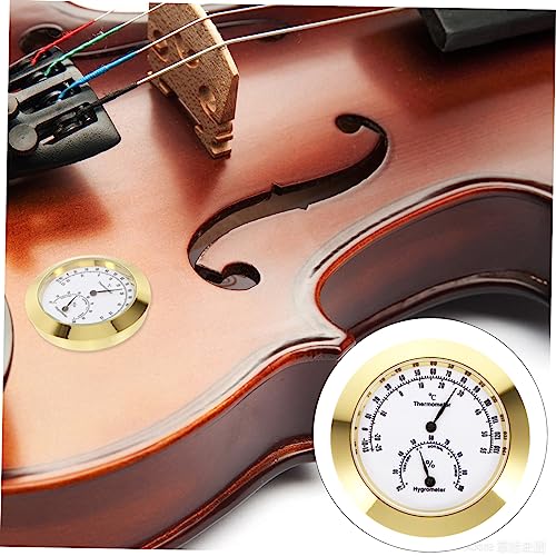 SUPVOX Thermometer Violin Accessories Violin Guitar Multi-functional Hygrometer Violin Humidity Round Hygrometer Violin Hygrometer Temperature Hygrometer Care Alloy Instrument