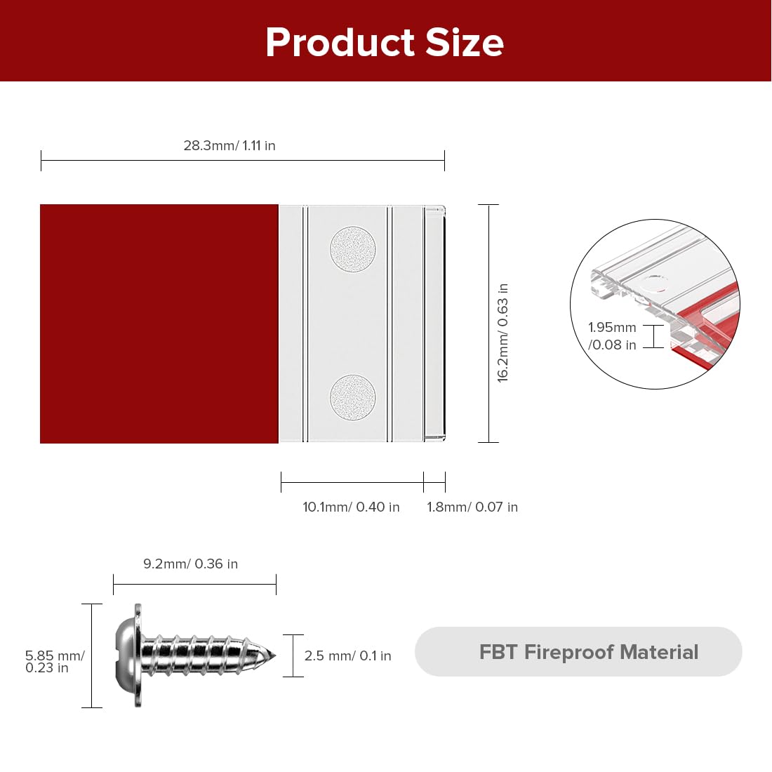 BTF-LIGTHING Transparent Strip Light Clips,Self Adhesive with Screws Mounting Holder, 50Pcs LED Strong Fixing Clips and Screws for 10mm Width IP30/65 SMD FCOB Strip Lights, Fairy String Lights