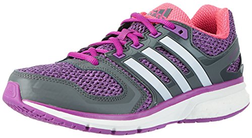 adidas Questar Boost Baskets de Course pour Femme, Violet Gris Blanc Ba9310, 36 EU