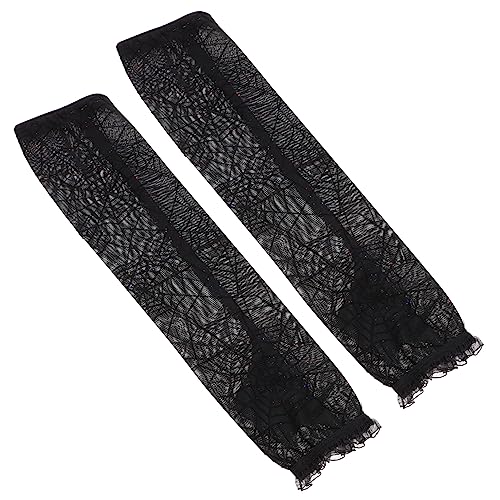 TOYANDONA 1 Par Calentador De Brazo De Tela De Araña Guantes De Cosplay De Halloween Decoraciones De Fiesta De Halloween Mangas Góticas del Brazo Decoración Sin Dedos Perder Vestir Gasa