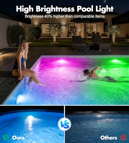 Éclairage piscines aimanté étanche IP68 avec télécommande
