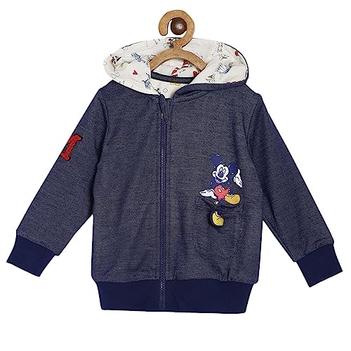 Image of miniklub Unisex Navy Blue Solid Sweatshirt