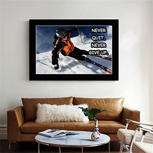 Lirong Never Give Up Never Quit Motivational Inspirational Posters Home Decor Wall Art Print For Gym Motivational Quotes Poster Printing 16X24Inch(40X60Cm) #TOP5