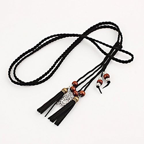 Women's Waist Belts Woven Tassels Chain Belt Skinny Rope Belt for Skirt Dress Boho Style - Image 5
