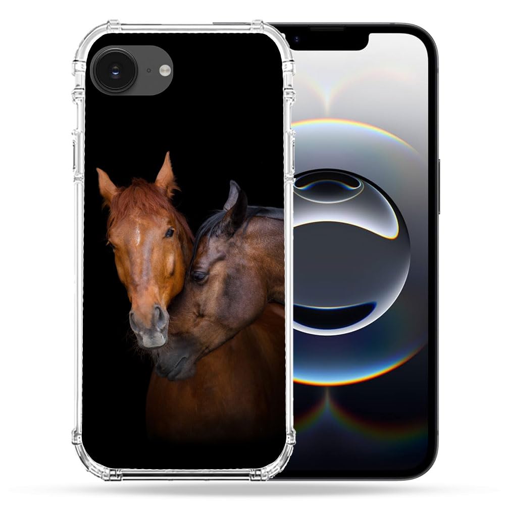 Coque Iphone 16e Cokitec antichoc renforcée motif cheval brun