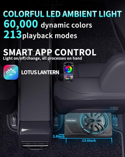 Image of 1600W10-inch ultra-thin under-seat subwoofer, amplifierandLEDambient light. | Slim design, deep bass, adjustable (low-frequency filtering /gain /low-frequency enhancement), suitable for trucks and cars.