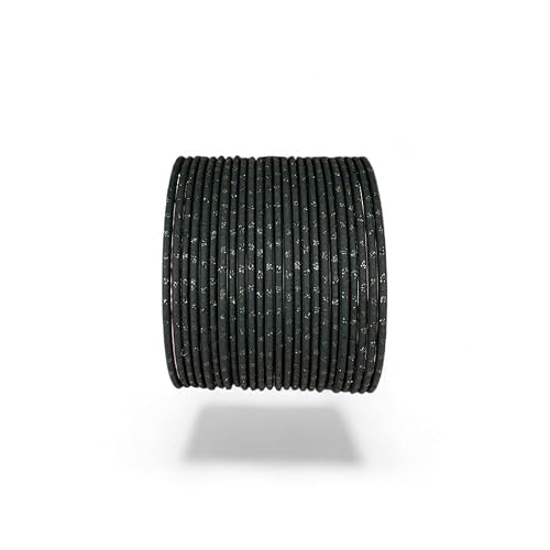 Image of CHOHAN'S Traditional Matte Bangles for Women & Girls | 24 Lightweight Handmade Pieces | Festival, Wedding & Party Wear Indian Jewellery | Comfortable Skin-Friendly Churi (Black With Glitter, L(2.8))