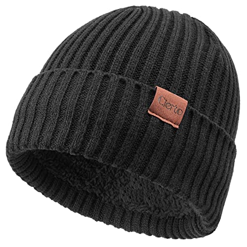 Cierto Winter Beanie for Men & Women | Cold Weather Polar Fleece Lining Knit Hat | Cuffed Stocking...