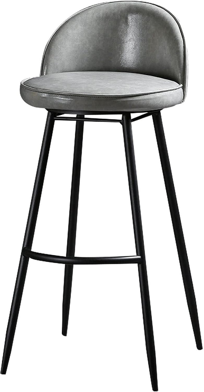 Tabourets de bar gris pivotants 360° en cuir pour îlot central