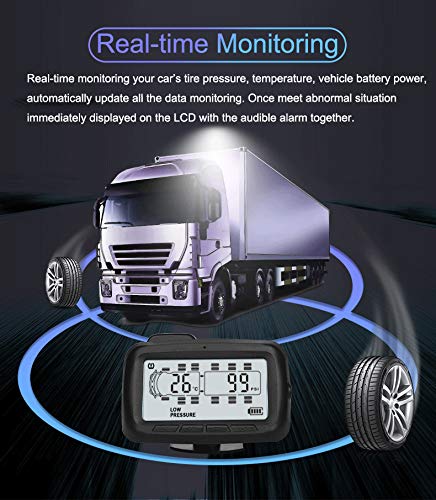 B-Qtech Wireless Rv Tpms Tire Pressure Monitoring System With 8 Sensors For Car Truck Motorhome Tow Travel Trailer Real Time Pressure And Temperature Support Max 22 Tires #TOP3