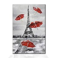 Canvas Wall Art Paris Eiffel Tower Paintings Canvas Prints Home Artwork Decoration for Living Room,Bedroom - 12x18 inches
