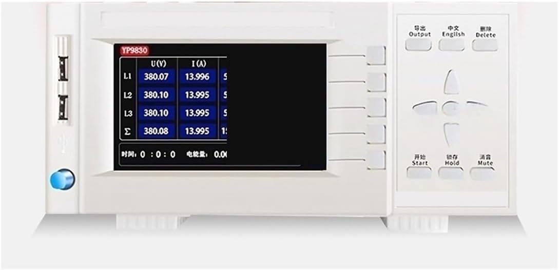3-Phase Power Quality Analyzer 60A Touchscreen with 2-63rd Harmonic Analysis AC Current 0.010-60A 0.2%