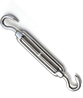 Turnbuckle Wire Tensioner M4/M5/M6/M8/M10/M12/M14/M16 Stainless Steel Hook and Eye Tensioners Rope Cable Tension Wire Tensioner 8 Sizes for Choose