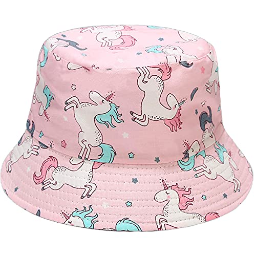 Kids Bucket Hat Print Cotton Beach Hat Summer Travel Sun Hats