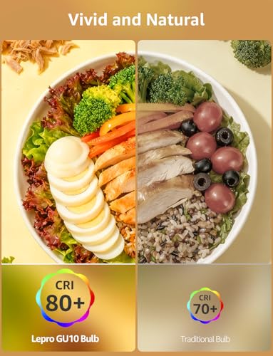 Lepro GU10 LED Bulbs, Warm White 2700K, 800LM, 8W (65W Equivalent), 100° Wide Beam Angle, Energy Saving LED Spotlight Bulbs, Non-Dimmable, Pack of 10 - Image 7