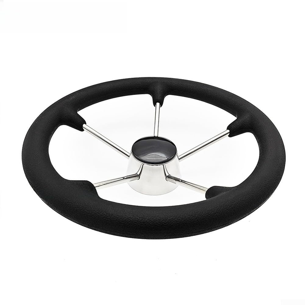 Volante per barca in acciaio inox 304, 11 pollici, nero