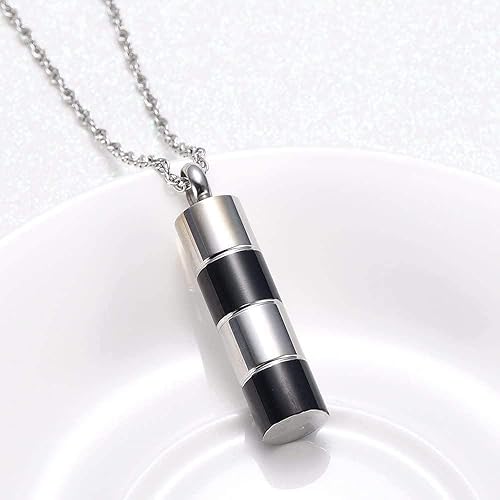 Miniatura 2 de Urnas para Perros Humen Cilindro de Cenizas para Mascotas Collar de Cremación Tubo de Acero Inoxidable Soporte Hueco Joyería de Recuerdo 12-4