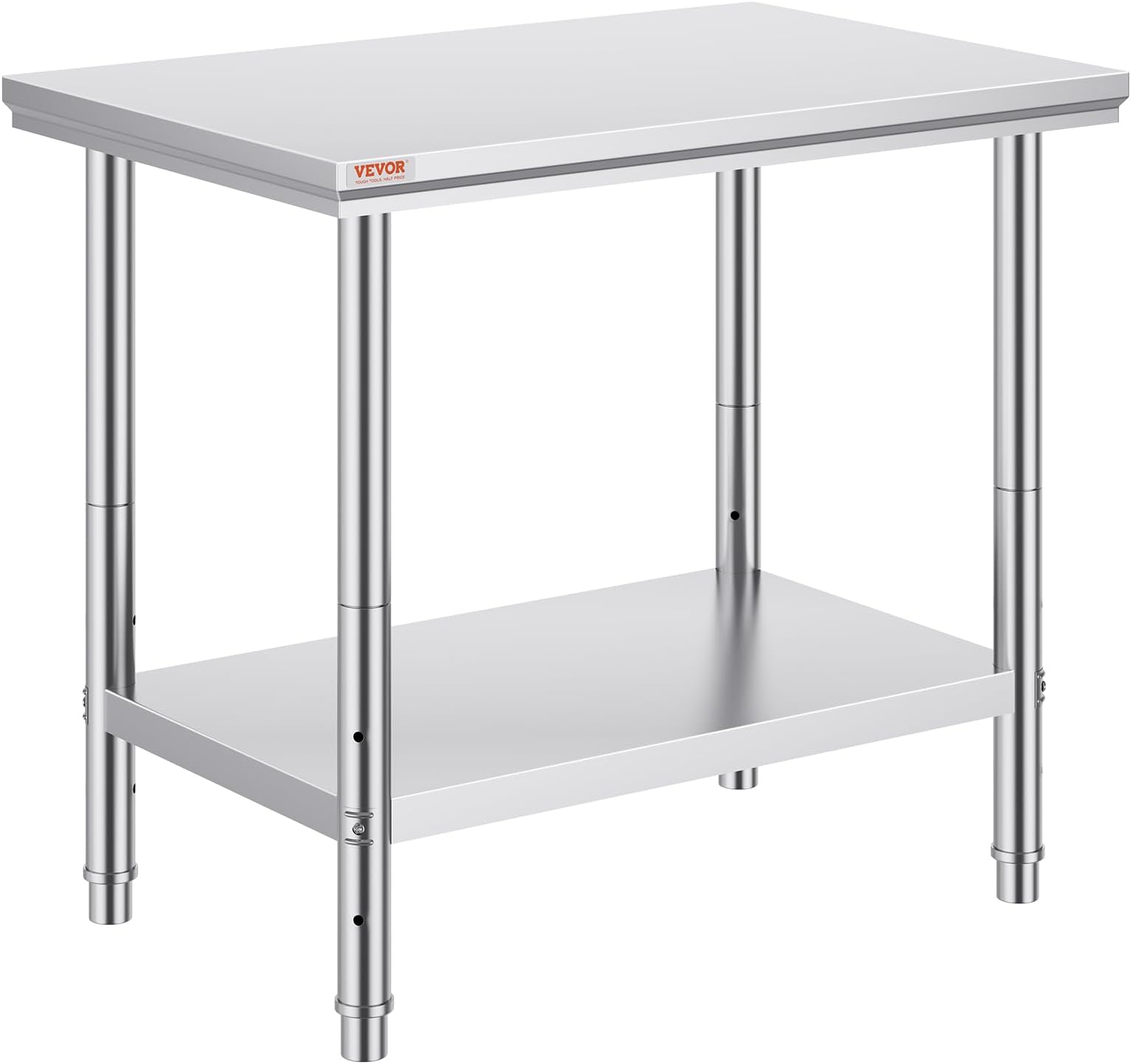 Vevor Stainless Steel 900x600x800 mm Commercial Kitchen Prep & Heavy Duty Metal Work Table with Adjustable Feet for Restaurant, Home and Hotel : Industrial & Scientific