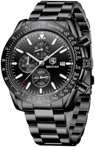 BENYAR herrenuhren Chronograph Analogue Quartz Armbanduhr für männer Lederband Herren Fashion Business Sport Design 30M wasserdicht Elegantes Geschenk für männer