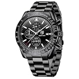 BENYAR Relojes Hombre Cronografo Analógico Movimiento de Cuarzo Impermeable Luminoso Fecha Reloj Pulsera Hombre Banda de Acero Inoxidable Negocios Casual Diseñador Relojes Elegante Regalo para Hombre