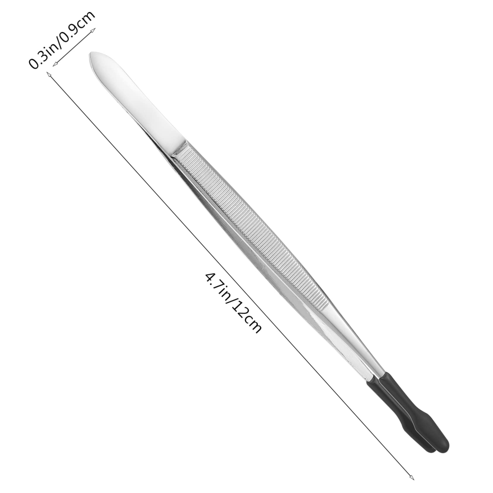 VILLCASE 2Pcs Static Stamp Tweezer Lightweight Stainless Steel Long Tweezers with Non Slip Handle for Philately Collectors and Coin Enthusiasts