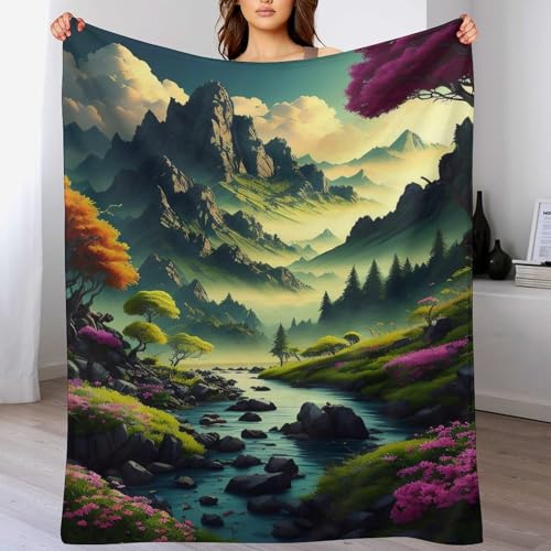 Couverture paysage confortable et moelleuse au format compact 100x130cm