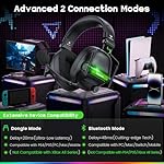 WG2 Wireless Gaming Headsets with Microphone for PS5, PS4, PC, Switch, Mac, Crystal Stereo Bluetooth Headphones, Wireless Headset 2.4GHz with Lossless Audio, 50 Hr Battery, Cool LED - Image 5