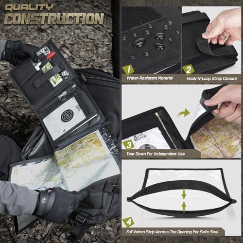 LIVANS Tactical Pouch Military Map Case Holder Army Foldable Map Storage Pouch Multifunctional for Outdoors or Hiking - 13"x10" Clear Viewing Area,1000D Oxford + Waterproof TPU by LIVANS - Image 3