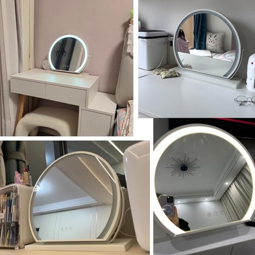 Espejo de tocador para dormitorio con luz ajustable que evita sombras 5