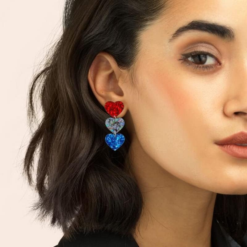 4 Pairs 4th of July Earrings for Women Independence Day Earrings Patriotic Star Earrings - Image 2