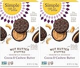 Simple Mills Cocoa Cashew Crème Sandwich Cookies - Gluten Free, Vegan, Healthy Snacks, 6.7 Ounce (Pack of 2)
