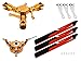 Microheli CNC Triple Orange Carbon Plastic Blades Conversion Set (Gold) - OMP Hobby M2 V1/V2/EXP