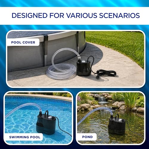 FibroPool 75W Submersible Pool Cover Pump – 10 GPM, 16 ft Hose Included – 120V Electric – Above Ground & Inground Pools, Spas & Ponds – ABS Plastic by FibroPool - Image 4