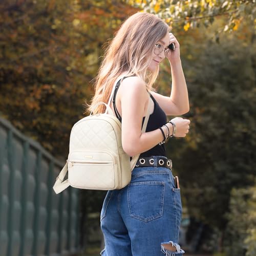 Image of Marvolia Mini Backpack Vegan Leather Small Backpack, White