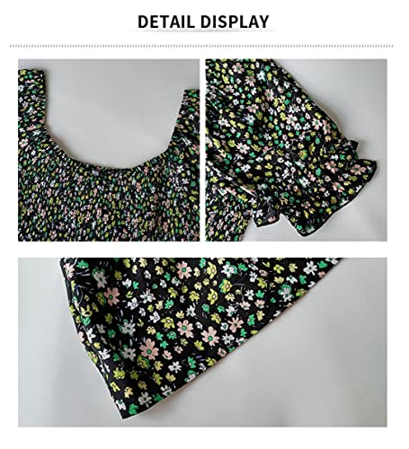 Robe d'été taille haute fluide et légère imprimé floral L - 7