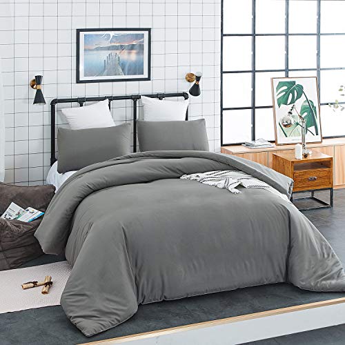 Clothknow Grey Comforter Set King Dark Grey Bedding Comforter Sets Gray Bed Comforter King Set Grey Comforter Men Boys Women Comforter Soft Gray Comforter 3Pcs Grey Bed Bedding Comforter Sets King #TOP5