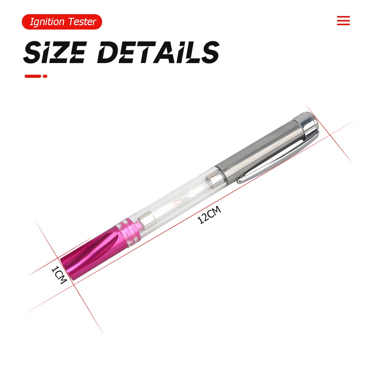 CGEAMDY Penna Di Prova Di Accensione, Tester Di Accensione per Motore, Auto Rilevatore Prova Del Bobina Accensione, Tester per Bobine Con Cavo Ad Alta Tensione Spark, Per Auto Automotive Tosaerba