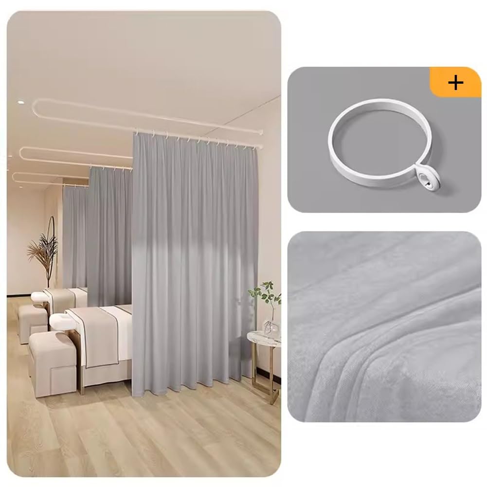 Tenda per la privacy – Garza opaca che trasmette la luce per binario a forma di U, design elegante, ideale per la decorazione della casa e del salone