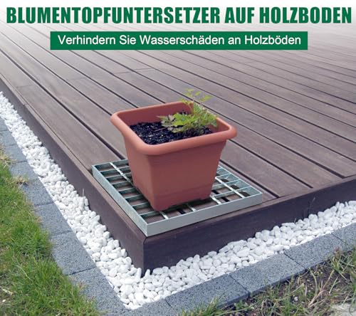 Natotela Gitterrost Verzinkt 300x300x30 mm MW: 25/45 mm Tragstab 30/3 mm Schwerlast B125 Metallgitter Trittrost Stahlgitterrost Schacht Abdeckgitter Garten Garage Gehweg Feuerverzinkt Quadratisch